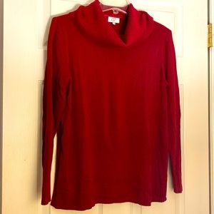Cowl neck sweater maroon petite medium